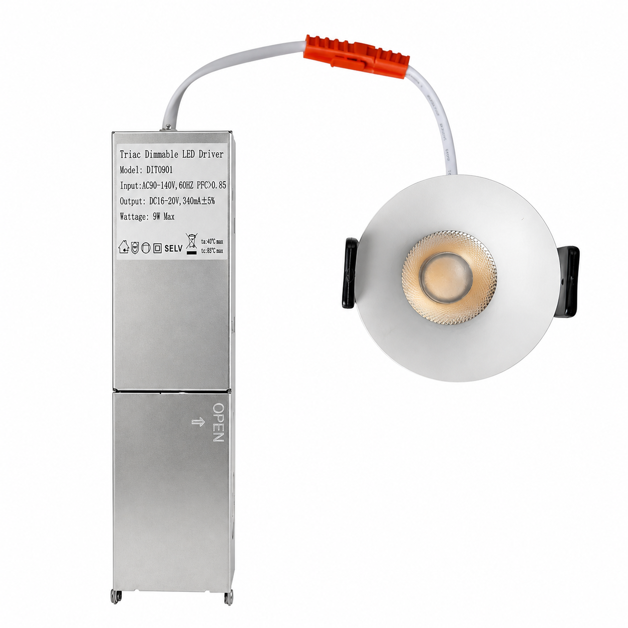 Lot de 4 plafonniers LED à intensité variable, 3 pouces, finition noire, 5 W (équivalent halogène 40 W), CRI80