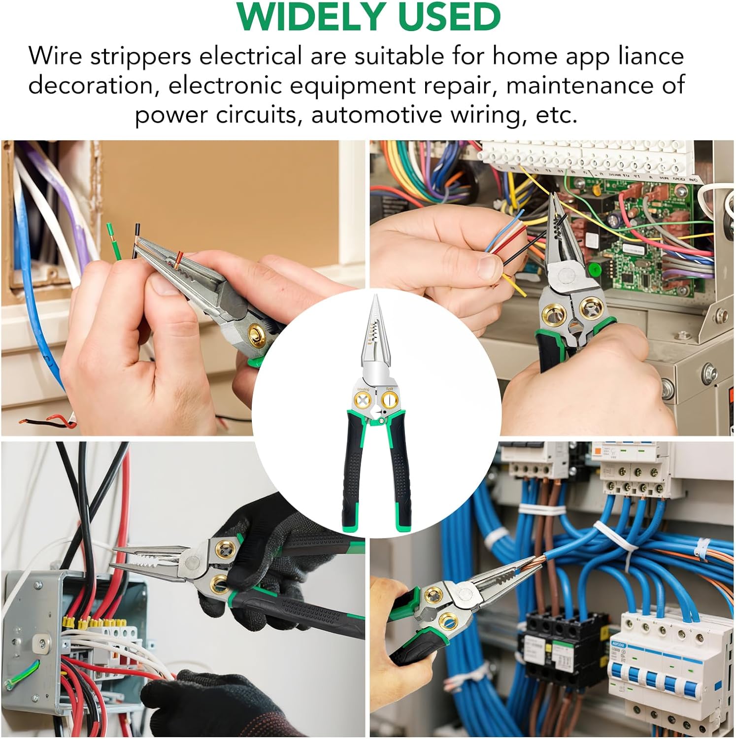 8-in-1 Wire Stripper, Multifunctional Wire Stripper Crimper Cable Cutter Pliers, Professional Wire Strippers Electrical Wire Crimper, Wiring Tools, Electrician, HVAC, Car Repair Tool