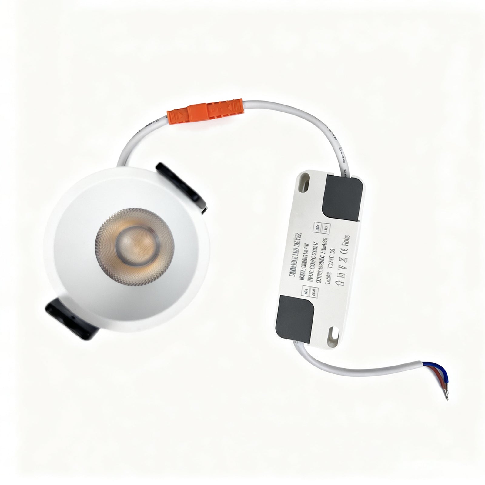 4er-Pack dimmbares 2-Zoll-LED-Downlight, 3 W (entspricht 35 W Halogen), LED-Deckenleuchte mit goldenem Rand