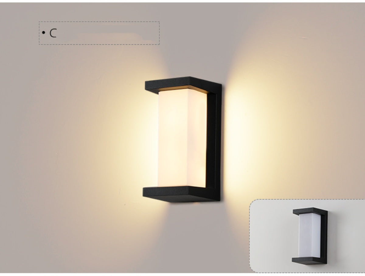 2pcs Pack Modern Waterproof LED Wall Light – 18W (A|B|C|D|D|F|G|H|I ) 9 Models Luminous Outdoor Wall Sconce for Porch, Balcony, Corridor, and Garden