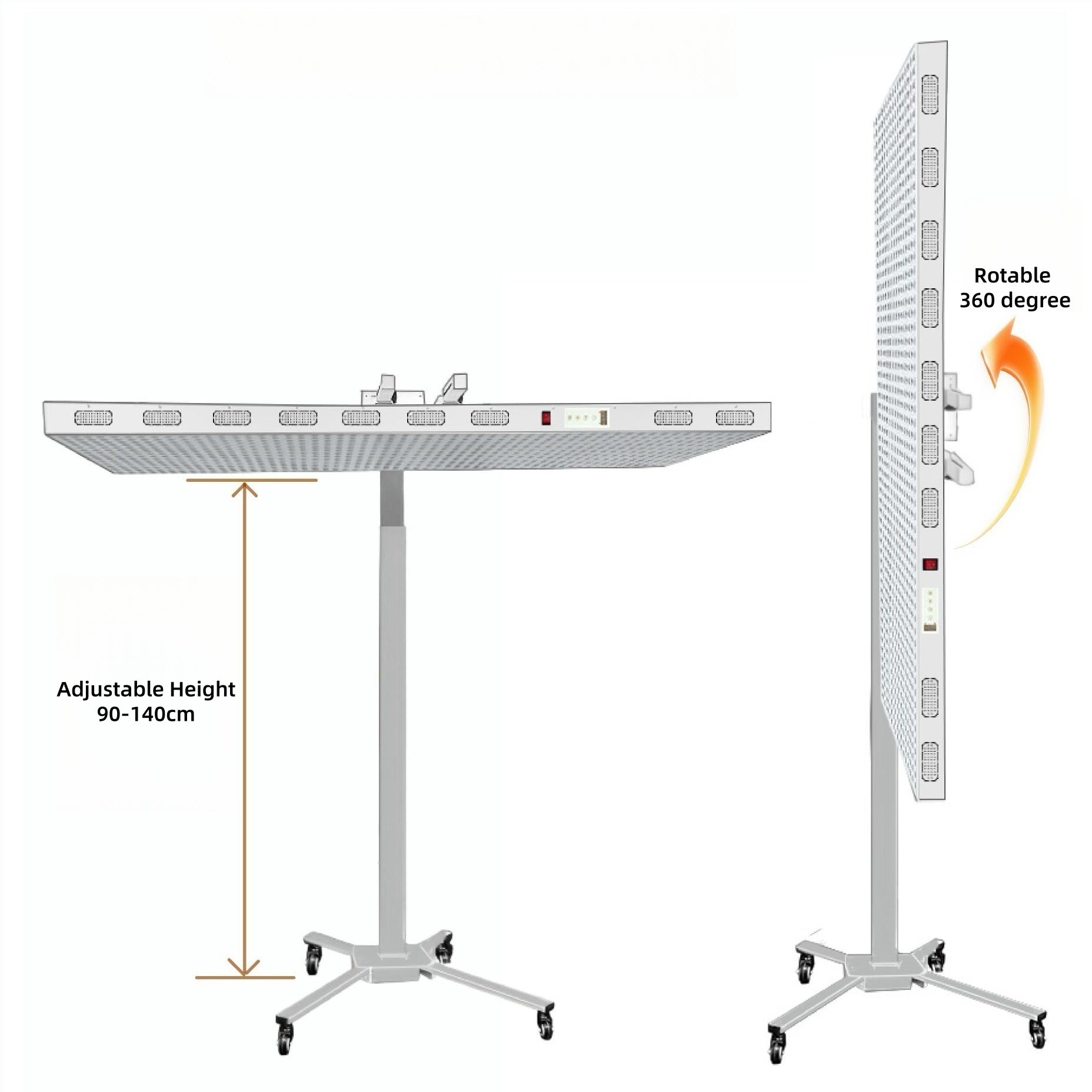 Panneau de luminothérapie à LED rouge ALPRO1500, 420 W, rouge profond 660 nm et proche infrarouge 850 nm