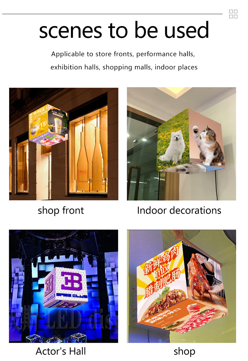 P2.5 Outdoor 5 Faces Magic Cubic LED Display with Each Face in Size 320x320 mm