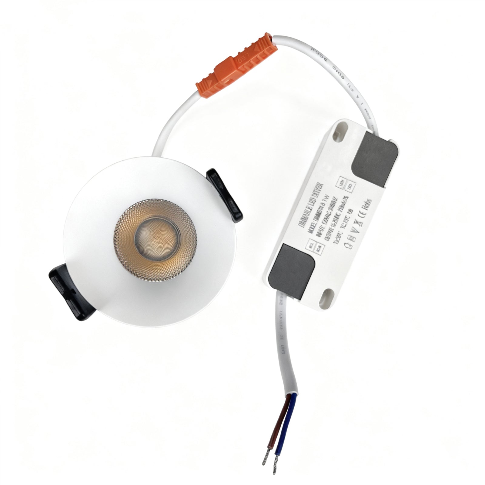 4er-Pack 3 Zoll dimmbares LED-Downlight mit goldenem Rand, 5 W (entspricht 40 W Halogen), CRI80, LED-Deckenleuchte