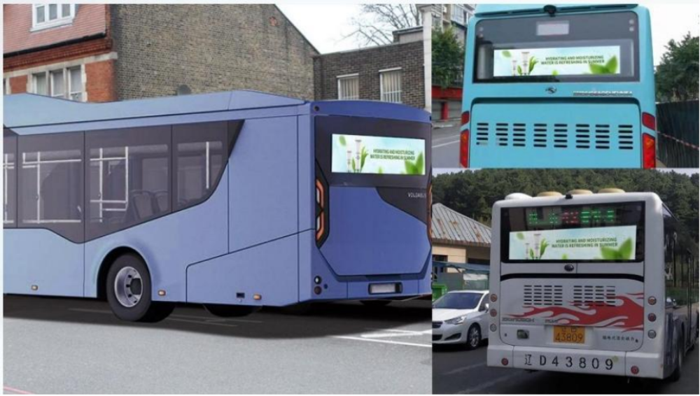 Bus Rear Window & Side LED Advertising Display Screen 4500nits High Brightness, Inside Installation, Network Cluster Control