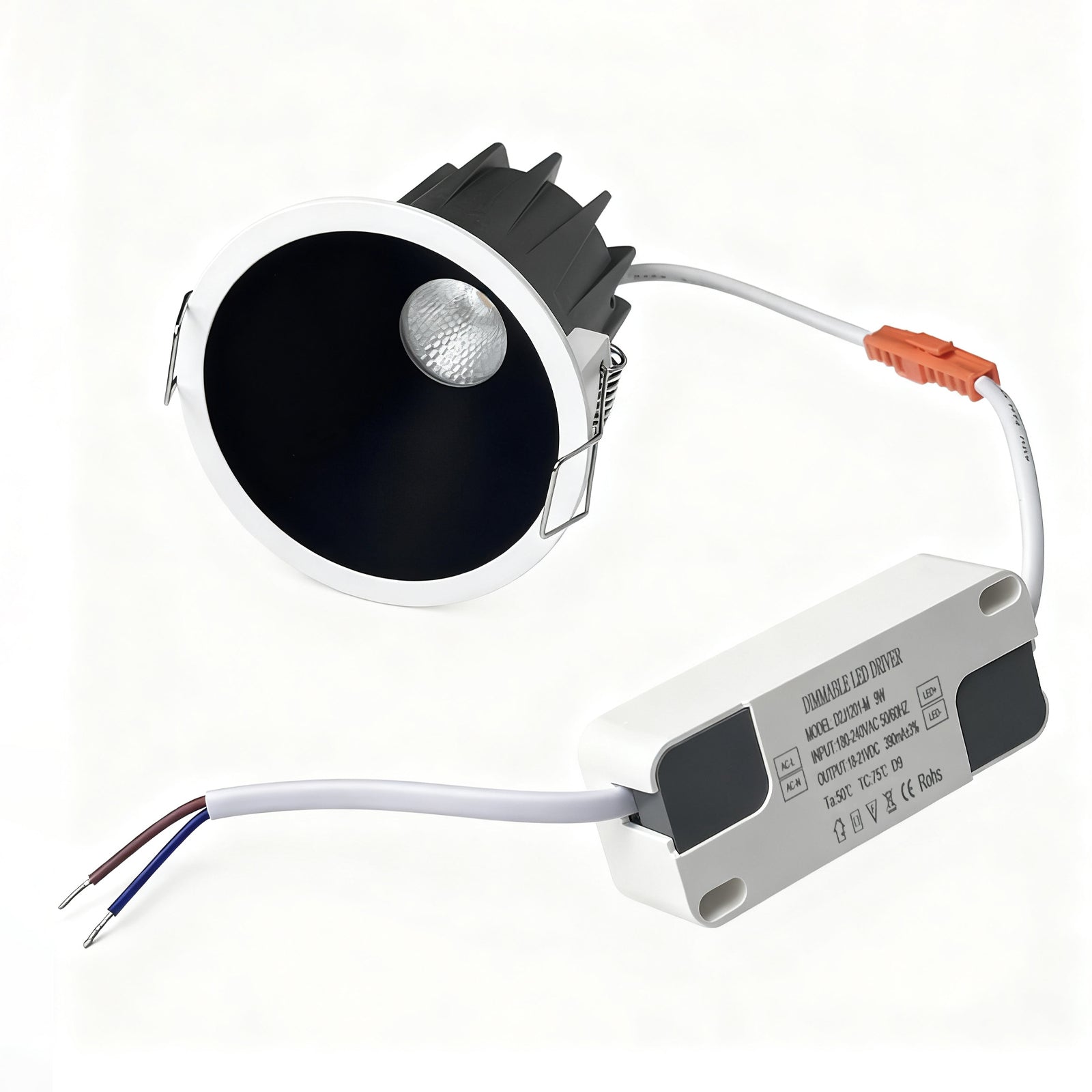 PRO-2C Series Deep Anti-Glare Full Spectrum LED Downlight | 200–240V | 4/10 Pack | 5W / 9W | 3000K / 4000K / 5000K | 24° Beam | White Housing | CRI>95 | Commercial Ceiling Recessed Light