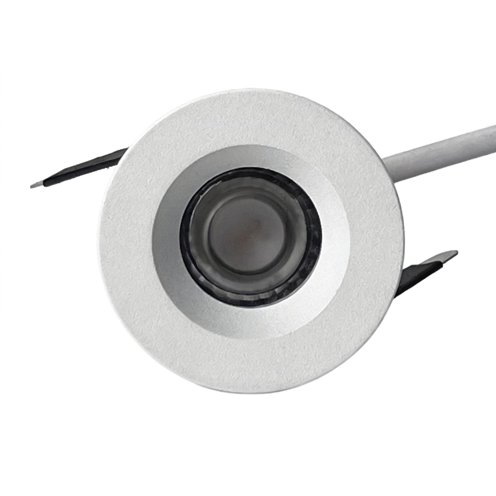 FX-3B Series Mini LED Downlight | 2W | Ø1.38″ Cutout | 24° Beam | 100–240V | CRI>80 | Black Housing | Non-Dimmable | Accent Spot Ceiling Light | 4 / 10-Pack