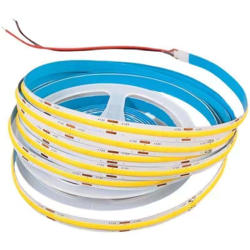 FCOB Flexible LED Strip Light | 5m (16.4ft) Roll | CRI90 | 3000K / 4000K / 6500K | 320 / 480 LEDs per Meter | 8W / 10W | 12V / 24V | 8mm Wide | Dimmable Indoor IP00 LED Ribbon