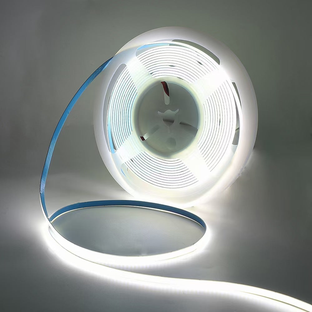 FCOB Slim Flexible LED Strip Light | 5m (16.4ft) Roll | CRI90 | 3000K / 4000K / 6500K | 480 LEDs/m | 12V 8W | 5mm PCB | Dimmable Indoor IP00 Ribbon