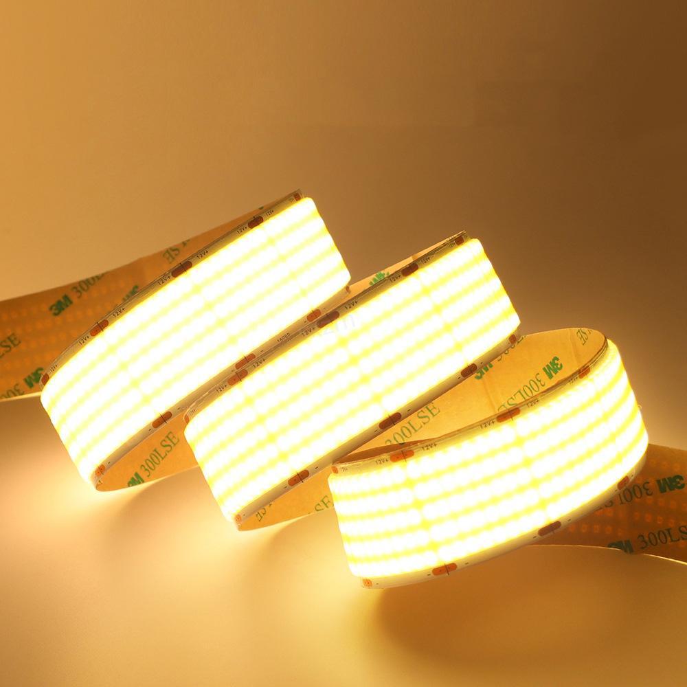 FCOB Ultra High-Density LED Strip Light | 5m (16.4ft) Roll | CRI90 | 3000K / 4000K / 6500K | 1600 LEDs/m | 40W | 24V DC | 30mm Wide | Dimmable Indoor IP00 Ribbon Lighting