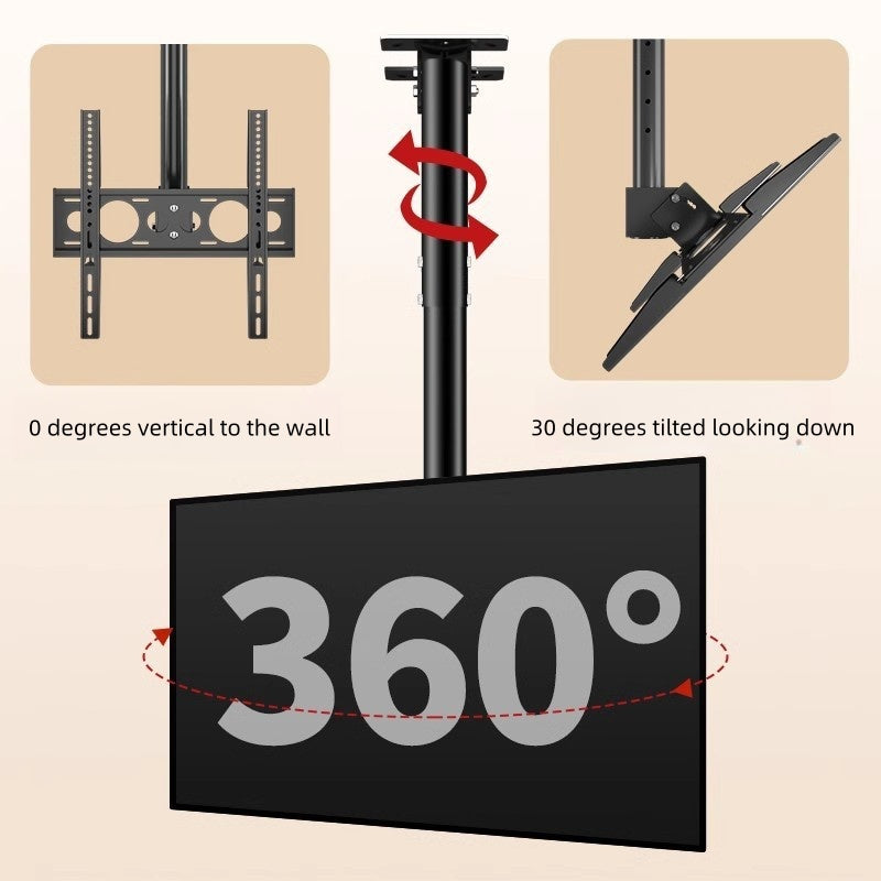 42-85 Inch Dual Side by Side LCD Screen Hanger LCD TV Ceiling Hanger 360 Degree Rotation Wall-mounted LCD Monitor Stand
