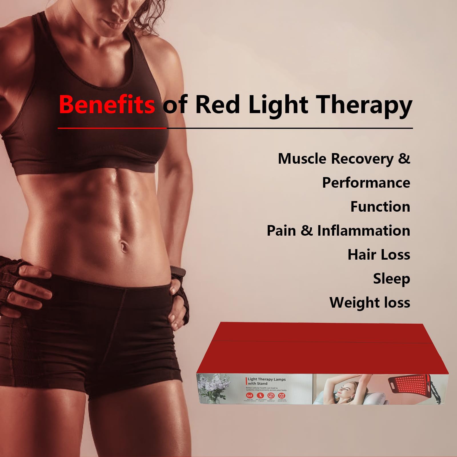 Curved Red Therapy Light Panel 30Watt with 660nm (red) + 850nm (NIR) Dual-Wavelength Synergy with Scalable Floor Stand