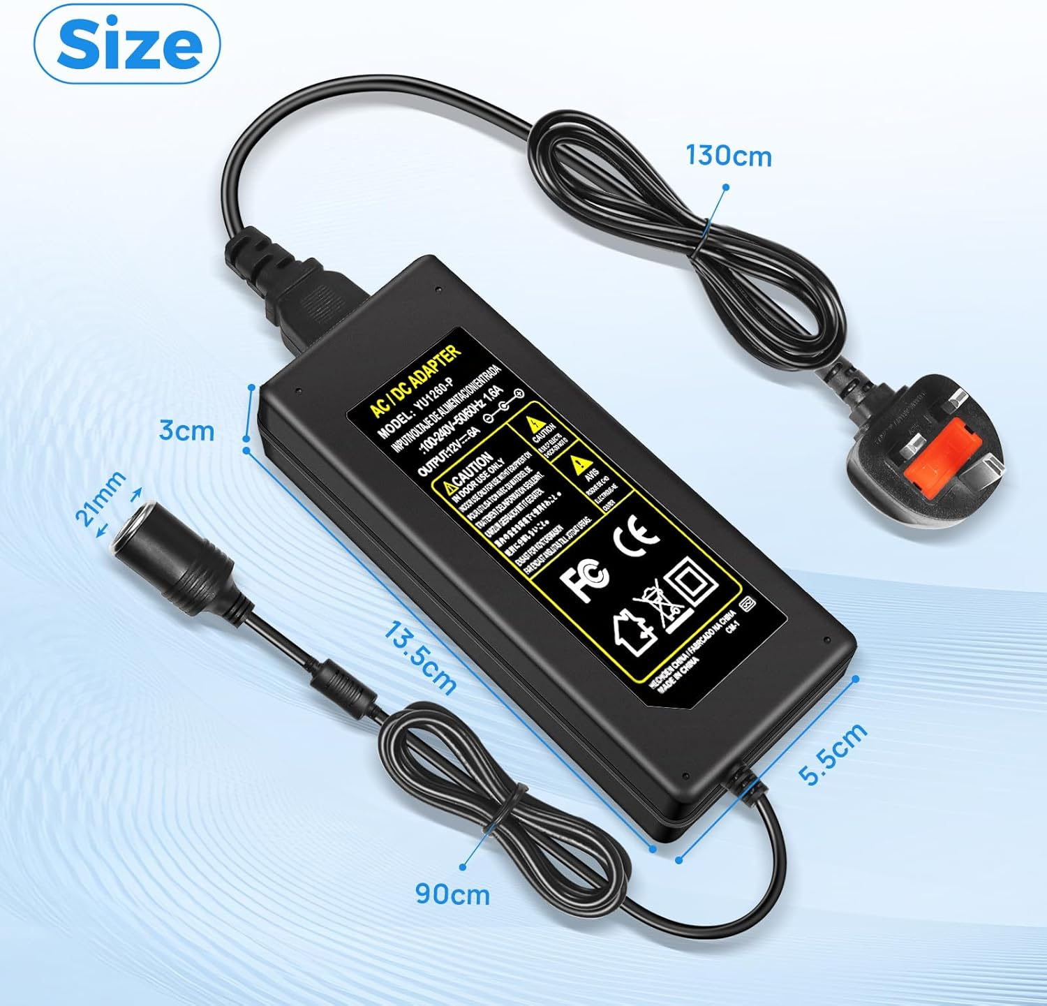 Adaptateur d'alimentation de bureau pour allume-cigare CC 12 V 60 W–120 W, entrée CA 100–240 V, transformateur convertisseur avec prise US/UK — pour accessoires de voiture, pompe à air, glacière et appareils électroniques