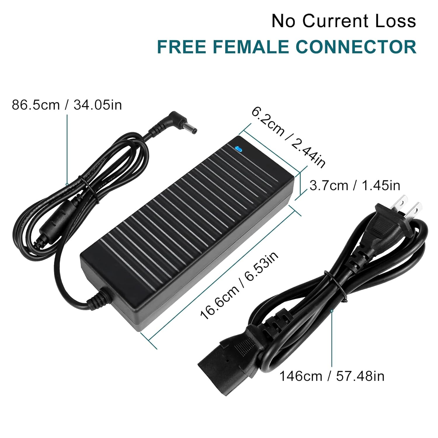 Adaptateur d'alimentation de bureau CC 24 V 60 W–120 W, entrée CA 100–240 V, transformateur de commutation avec prise US — pour bandes LED, imprimantes 3D, vidéosurveillance et appareils électroniques