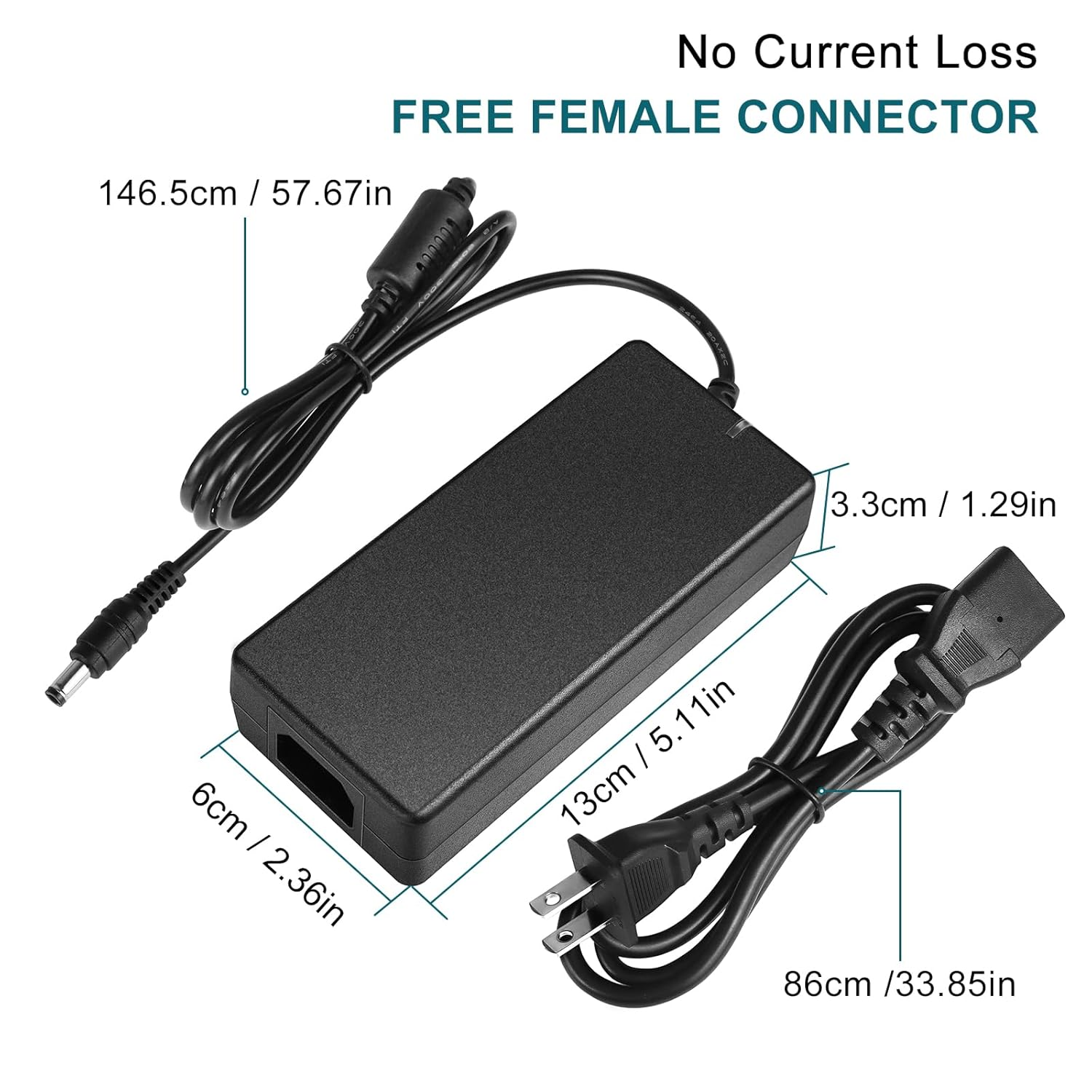 Adaptateur d'alimentation de bureau CC 24 V 60 W–120 W, entrée CA 100–240 V, transformateur de commutation avec prise US — pour bandes LED, imprimantes 3D, vidéosurveillance et appareils électroniques