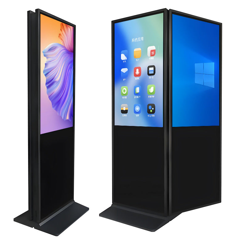 43‘’ Dual-Sided Indoor Floor-Standing LCD Advertising Display with Wheel Stand | Android RK3568 2GB+32GB | No Touch | CMS Preinstalled