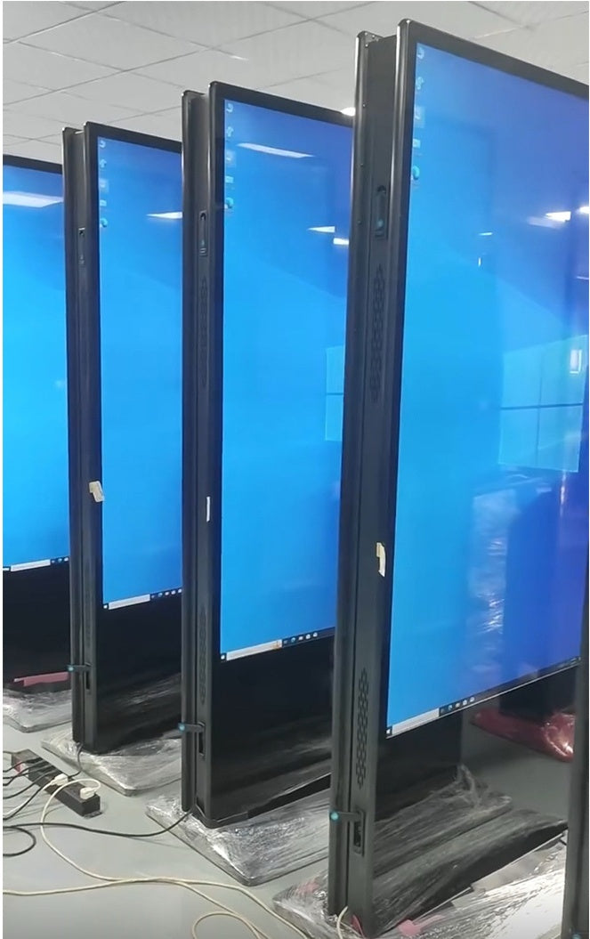 43‘’ Dual-Sided Indoor Floor-Standing LCD Advertising Display with Wheel Stand | Android RK3568 2GB+32GB | No Touch | CMS Preinstalled