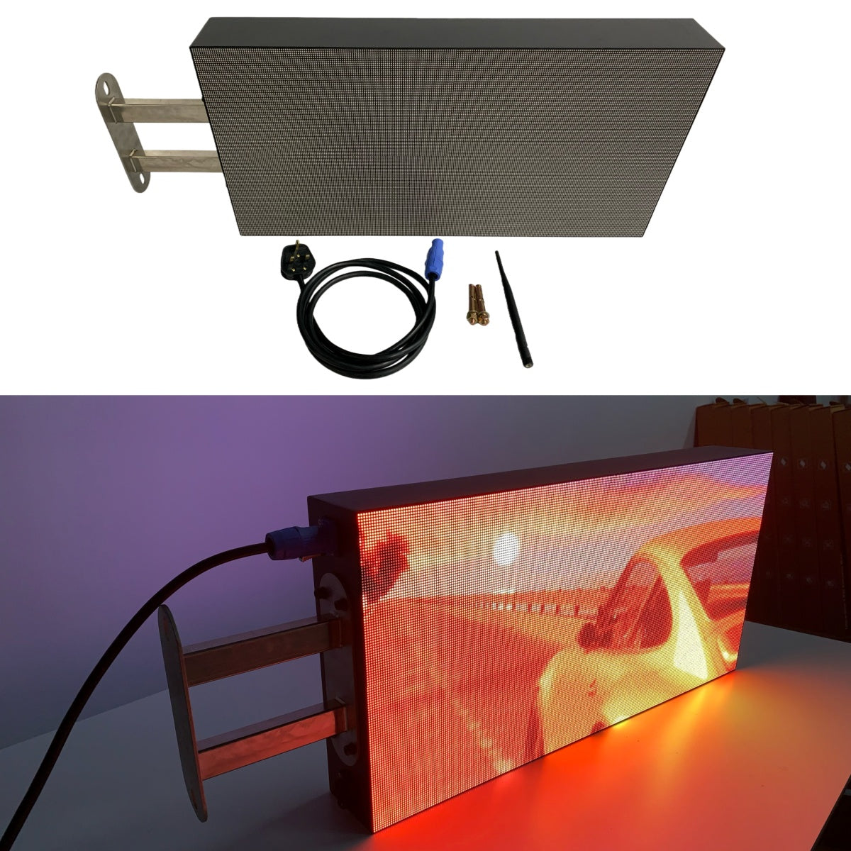 DS Series Double-Sided LED Shop Sign – P2.5 · 320×640mm | Waterproof Projecting Sign for Retail Chains, Restaurants & Supermarkets