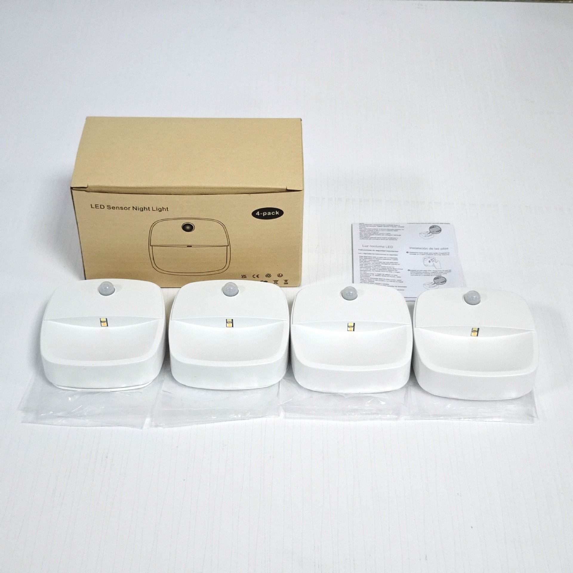 3er-Pack LED-Bewegungsmelder-Licht, kabelloses, batteriebetriebenes LED-Nachtlicht, Wandleuchte, Schrankbeleuchtung, sichere Beleuchtung für Treppen, Flur, Badezimmer, Küche, Schrank (weiß)