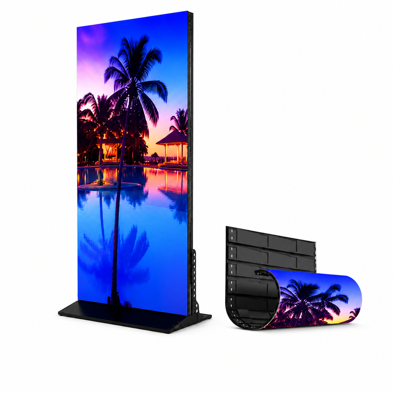 EP-RS Series Rollable LED Poster Display | 1000×2000mm | P2.6 / P1.95 / P1.56 / P1.25 | Lightweight, Flexible & Portable | Floor-standing with Detachable Frame