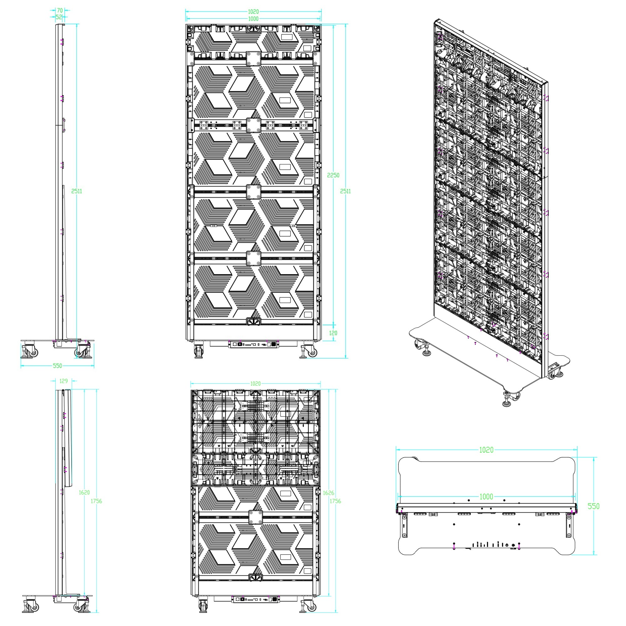 EP-F Series Foldable Extra-Large LED Poster Display | GOB Surface + Magnetic Frame | 1000×2250mm | P2.6 / P1.95 / P1.56 / P1.25 | 1 / 3 / 6 -Pack Available