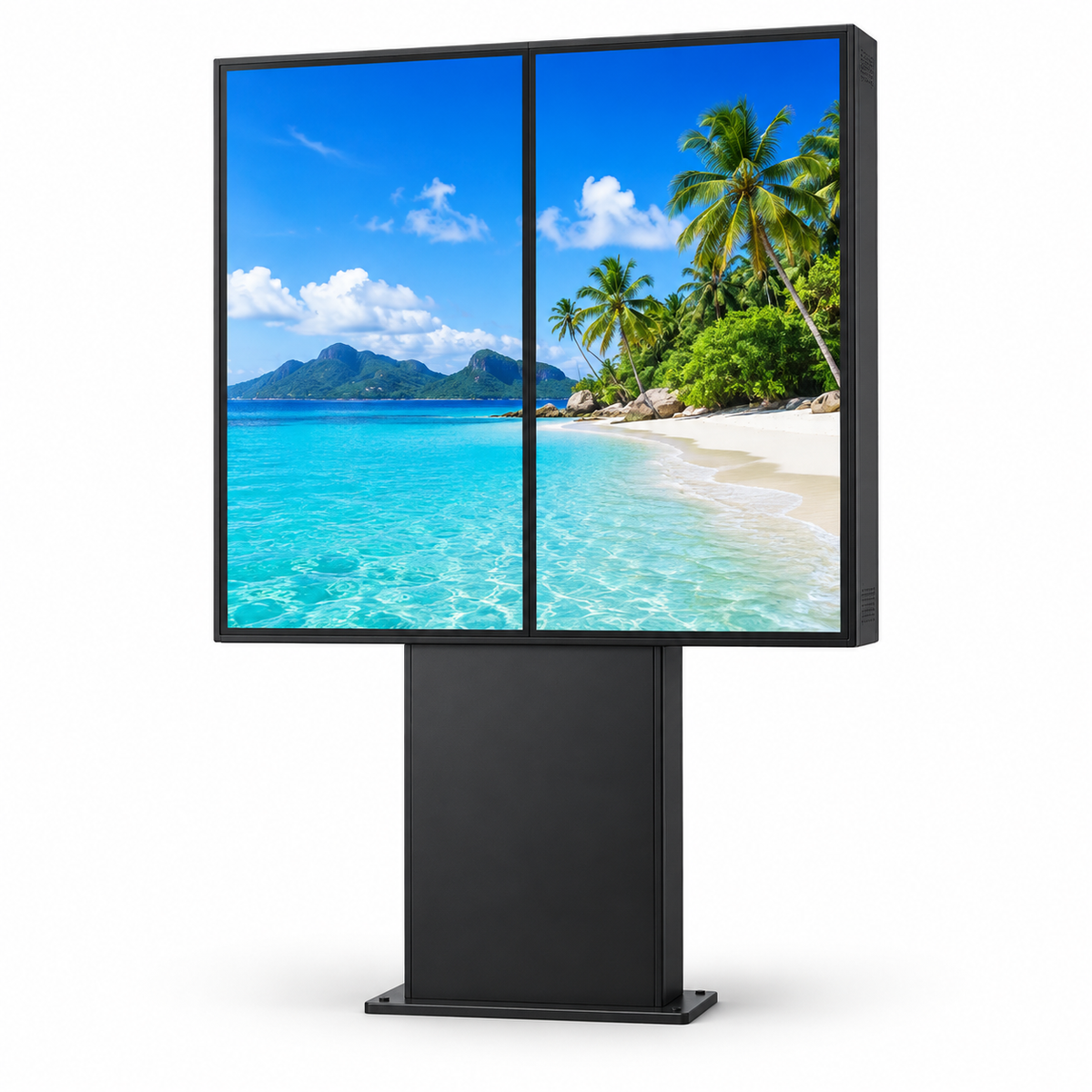 2500-Nit IP66 Outdoor Dual-Screen LCD Digital Signage | 43", 49" & 55" | Optical Bonding | Floor-Standing | Optional Touchscreen
