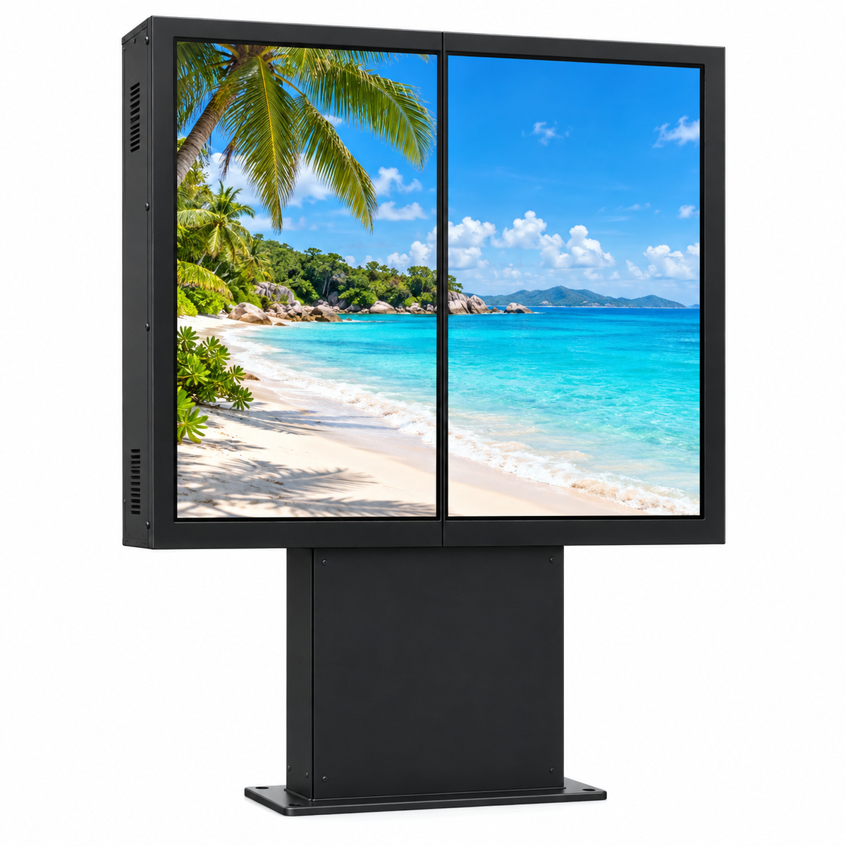 2500-Nit IP66 Outdoor Dual-Screen LCD Digital Signage | 43", 49" & 55" | Optical Bonding | Floor-Standing | Optional Touchscreen