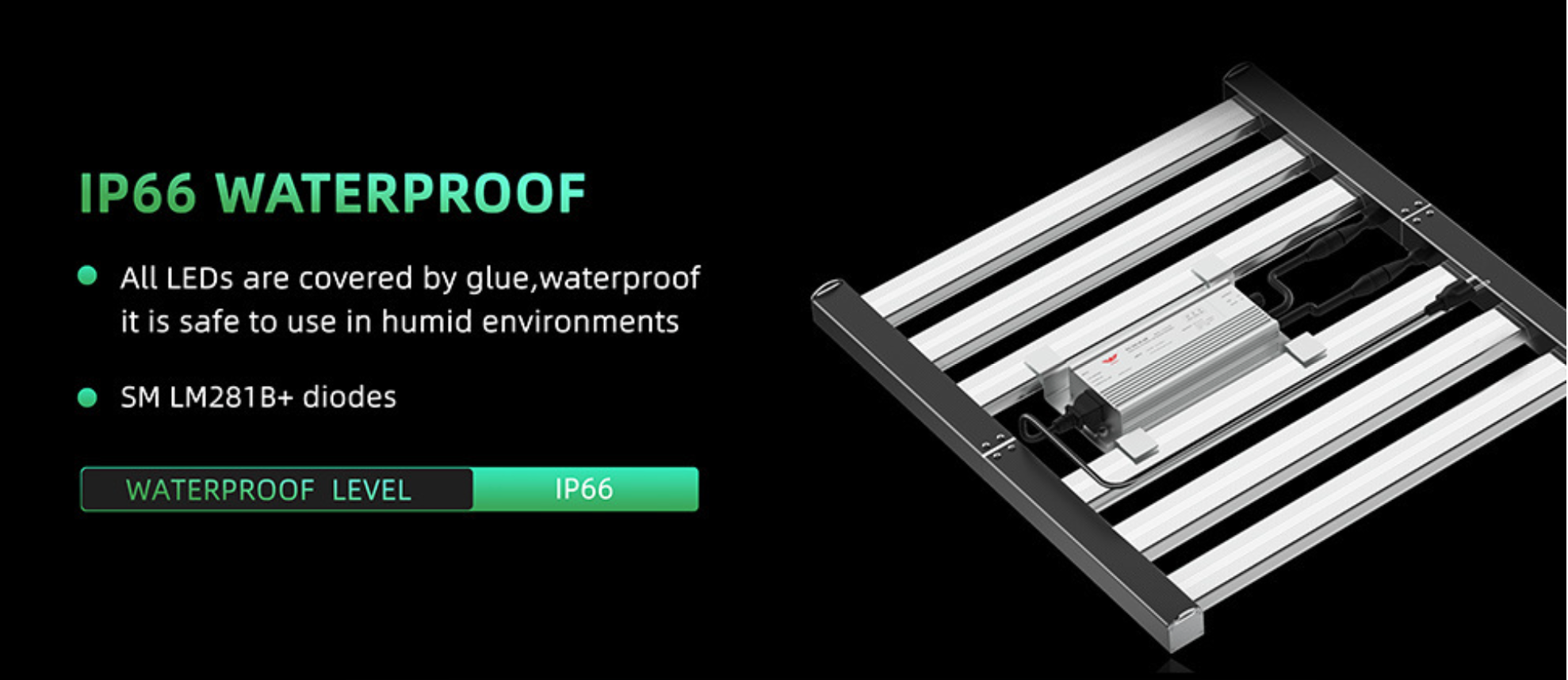 ES Series Foldable Commercial LED Grow Light  240W / 360W / 480W / 720W – Full Spectrum, Foldable Bar Design