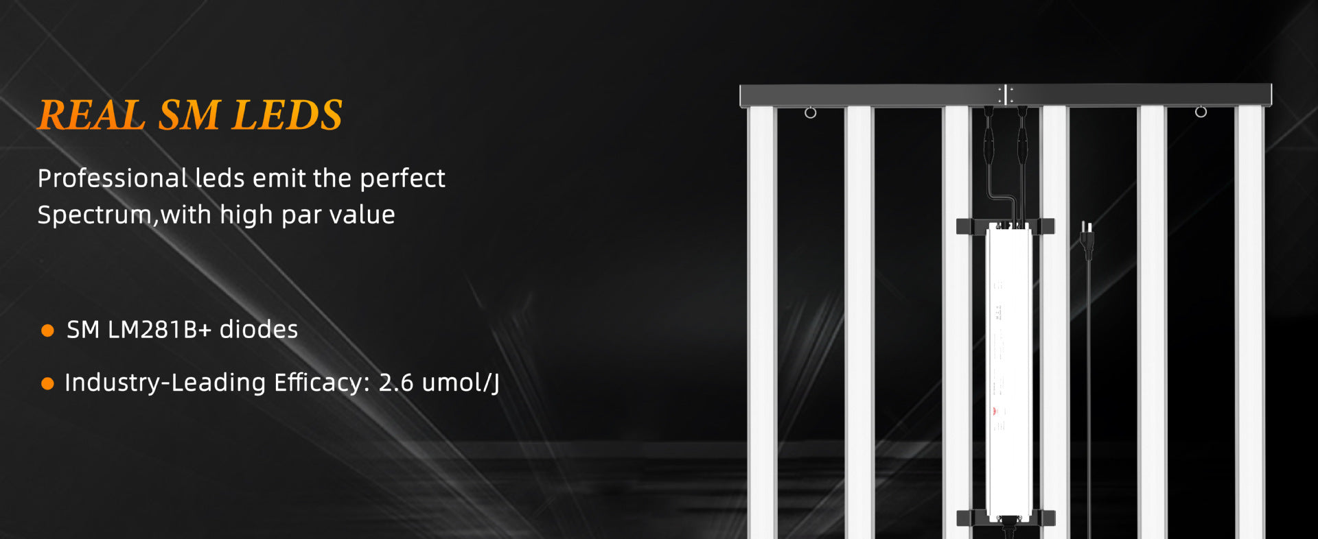 ES Series Foldable Commercial LED Grow Light  240W / 360W / 480W / 720W – Full Spectrum, Foldable Bar Design