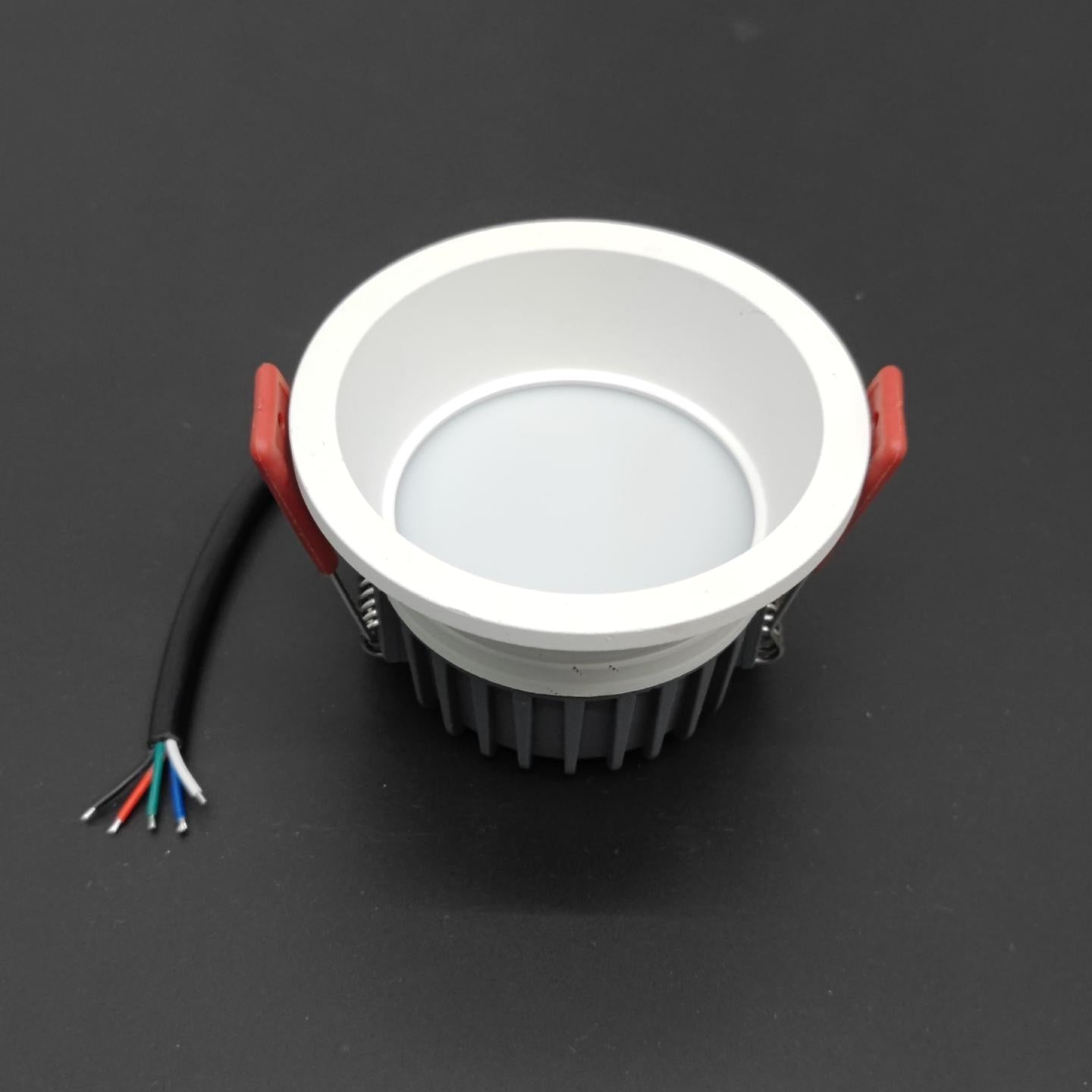 4 Pack RGBW Super Bright Modern Recessed LED Lighting 12W 12V/24V White Round LED Embedded Panel Lights Aluminum Indoor Ceiling Downlight Hotel Lighting Bar Lighting Dancing Room Lighting Restaurant Lighting