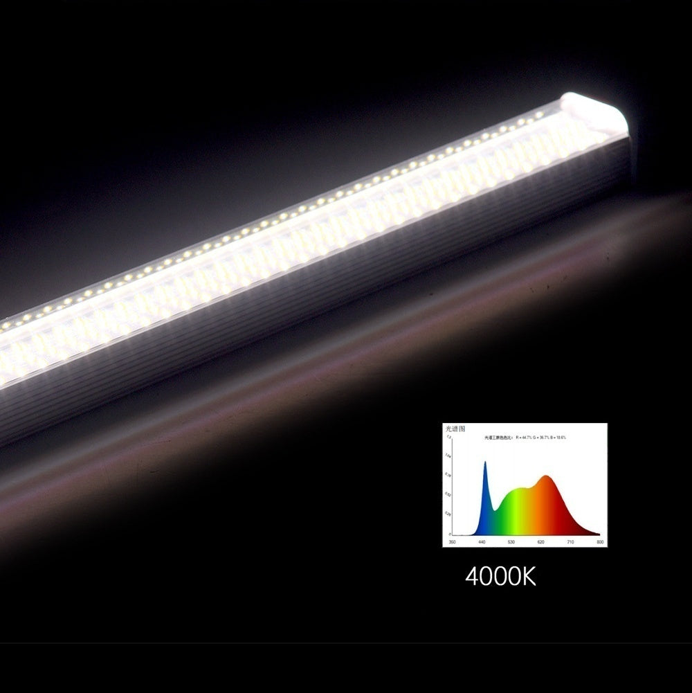 25W Full Spectrum LED Grow Light Bar, 20-Inch, 100–277VAC, 4000K / Sunlight 4-Band / Pink Spectrum Options, for Indoor Plants & Hydroponics