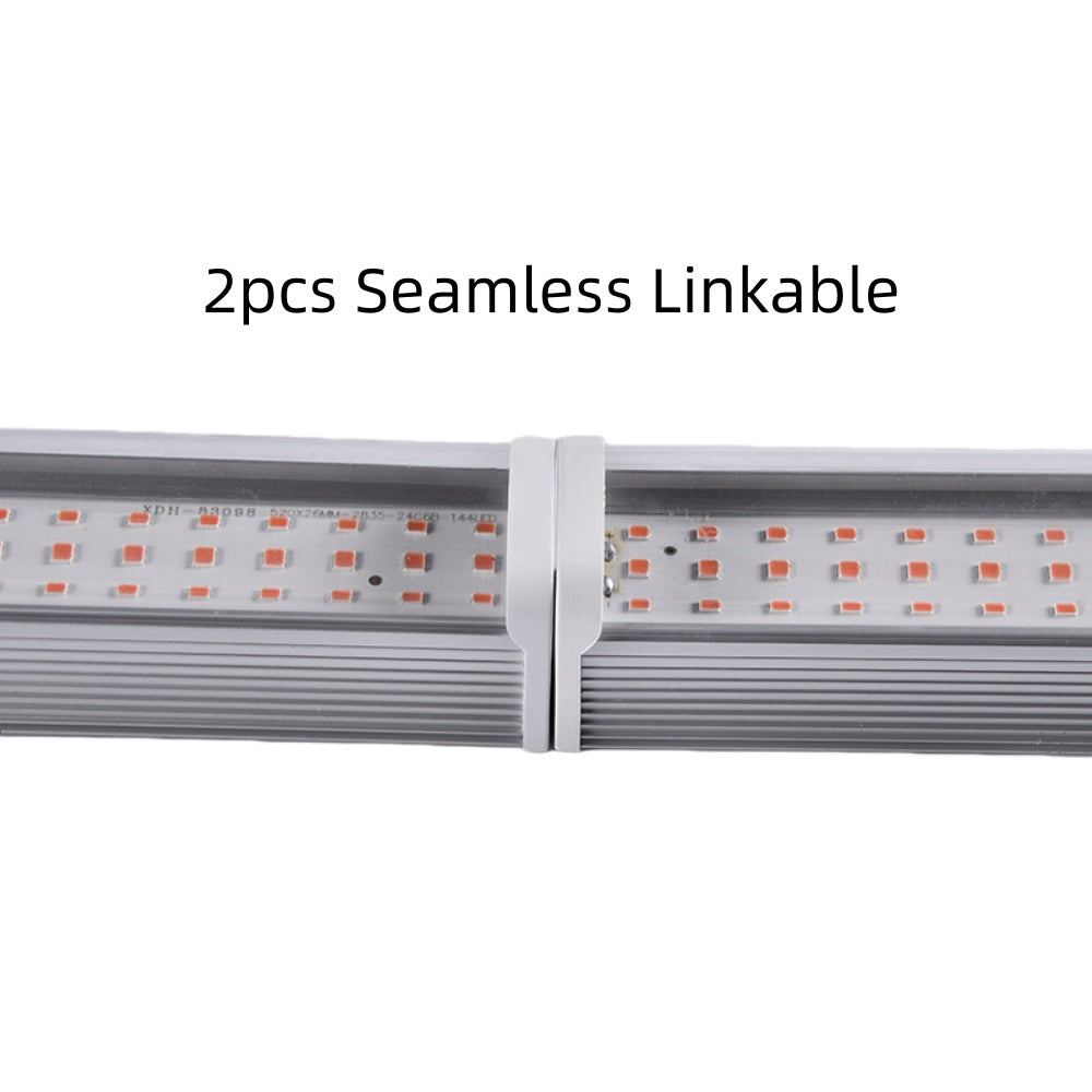 25W Full Spectrum LED Grow Light Bar, 20-Inch, 100–277VAC, 4000K / Sunlight 4-Band / Pink Spectrum Options, for Indoor Plants & Hydroponics