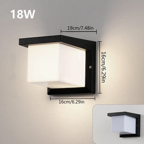 Cube Waterproof LED Wall Light – 18W | 3000K / 4000K / 6000K | Black Housing | Up & Down Outdoor Wall Sconce for Porch, Garden, Balcony & Indoor Decoration | Aluminum Housing | IP65 | 2-Pack
