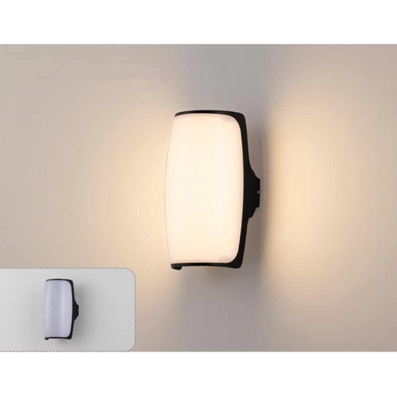 Smooth Curve Waterproof LED Wall Light – 18W | 3000K / 4000K / 6000K | Black Housing | Up & Down Outdoor Wall Sconce for Porch, Garden, Balcony & Indoor Decoration | Aluminum Housing | IP65 | 2-Pack