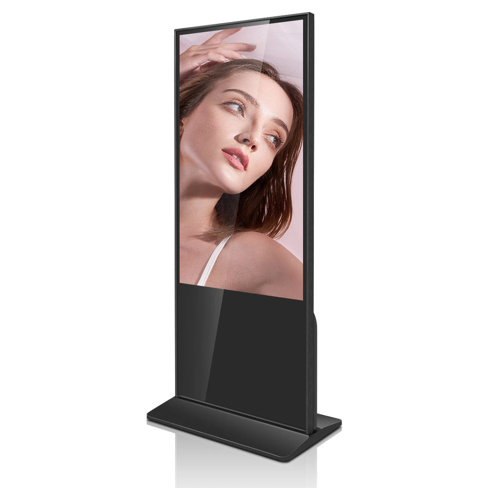 49'' LCD Digital Signage, Free Standing LCD Digital Poster Kiosk, No Touch, Single Sided, Android OS, Caster Wheels