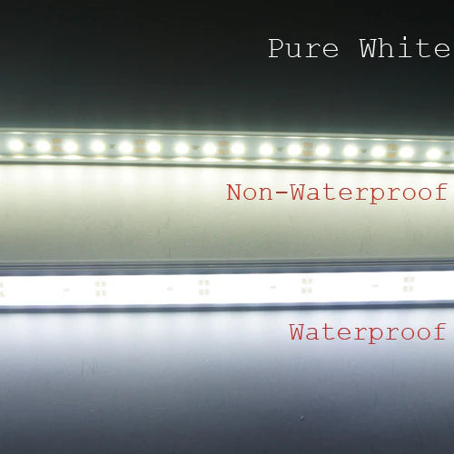 DC12V Aluminum Channel Rigid LED Strip Light - 18x11mm | SMD5730 72LEDs/M | 0.5M / 1M | Warm White / Daylight White | IP65 Waterproof | for Indoor & Outdoor Lighting | 10 / 50PCS