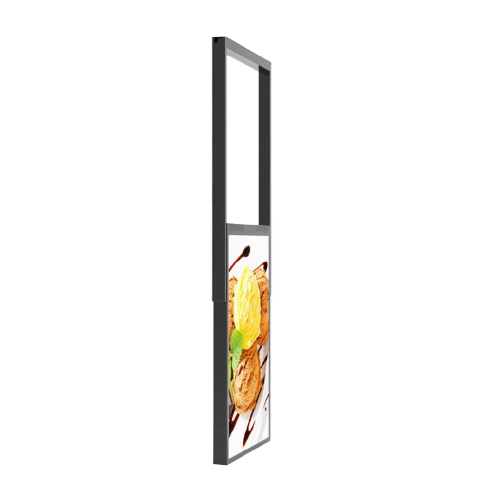 43" Double-Sided High Bright LCD Window Display, 2500nits Front + 700nits Back, Android 2+32G, Non-Touch, Cloud/APP/USB, Hanging/Floor Stand