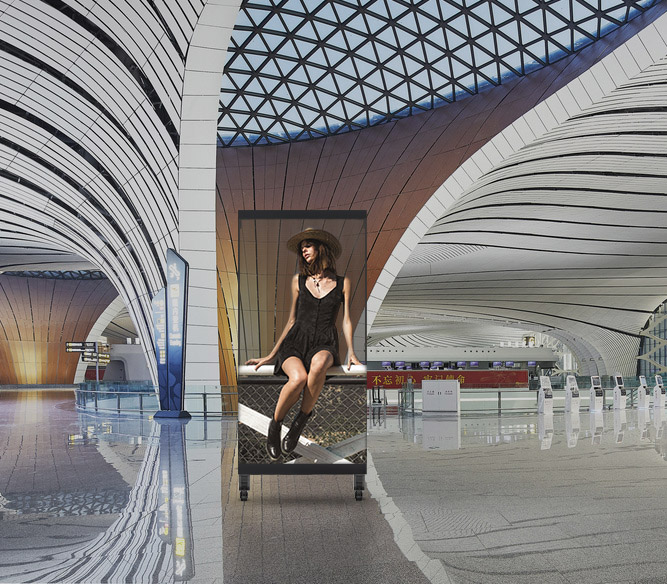 Transparent Holographic LED Film LED Poster Display P3.91 1x2 Meters Display Area
