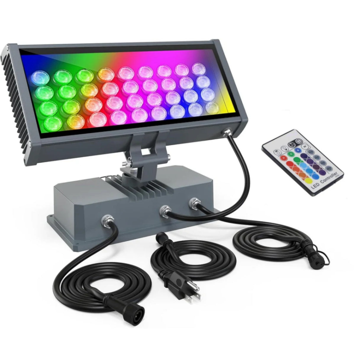 3pcs Pack LED RGB Wall Washer Lights with Remote Controller, 36W Waterproof Color Changing Wall Washer LED Light for Outdoor/Indoor Lighting Projects, Hotels, Building Wall Decorations