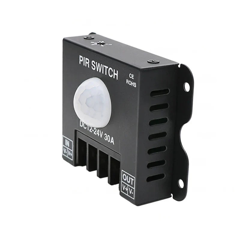 Single Color LED Strip Motion Sensor Switch – DC12V-24V 30A | PIR Infrared Motion Detector Controller | For LED Strips