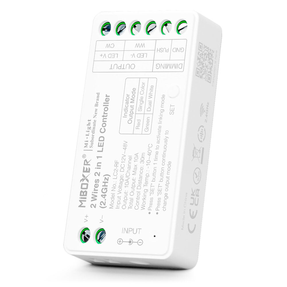 MiBoxer LC2-RF 2 Wires 2 in 1 LED Controller (2.4GHz)