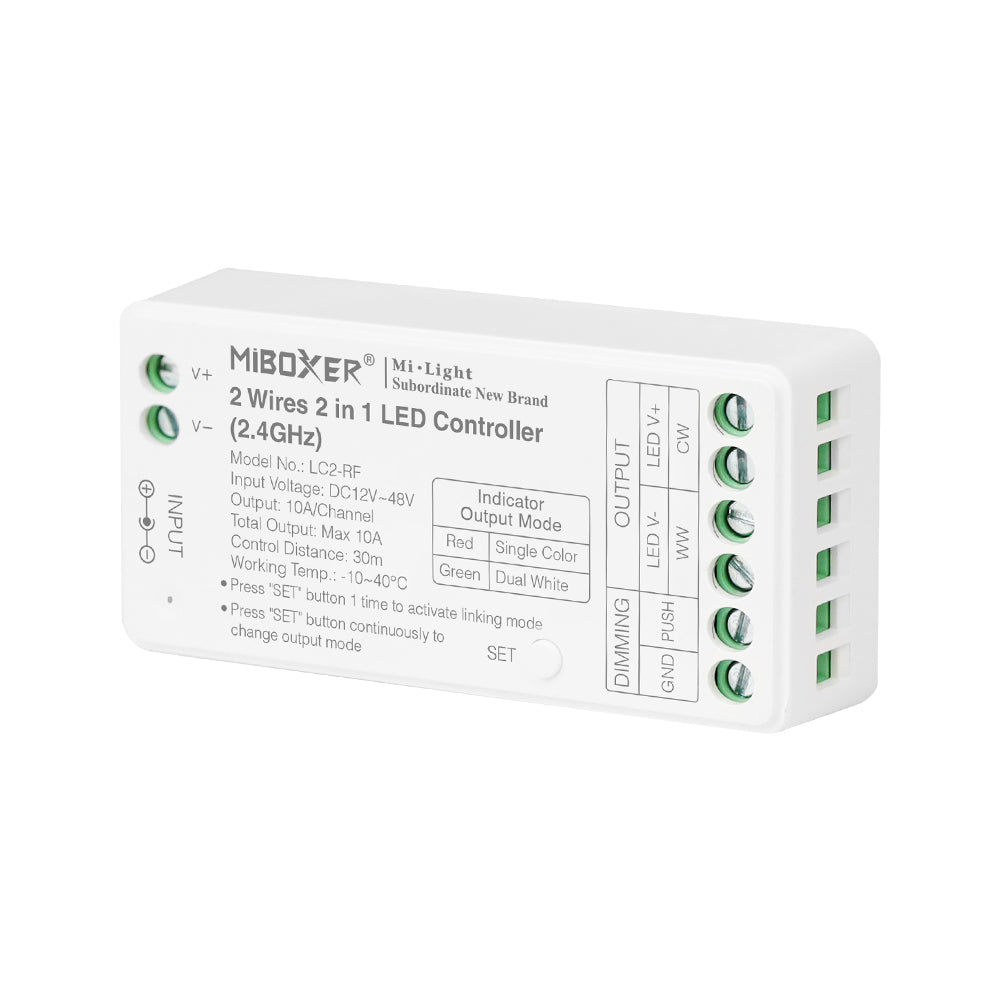 MiBoxer LC2-RF 2 Wires 2 in 1 LED Controller (2.4GHz)