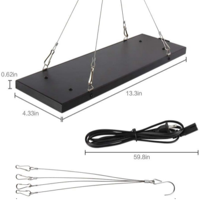 Black Oblong 40W AC85~265V LED Grow Light for Indoor Plant, Full Spectrum Panel Grow Light with IR UV, Indoor Plant Growing Lamp for Succulents, Veg and Flowering/Greenhouse Hydroponic