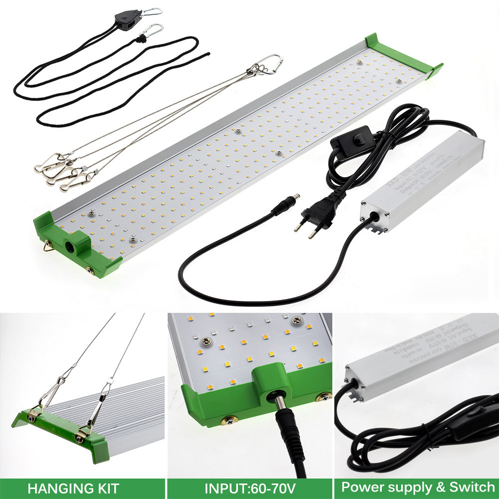 45W Full Spectrum LED Grow Light Quantum Panel, 226pcs SMD2835 LEDs, 5000K/3000K + 660nm Red + 730nm IR + 395nm UV, 85–277VAC for Indoor Plants & Hydroponics