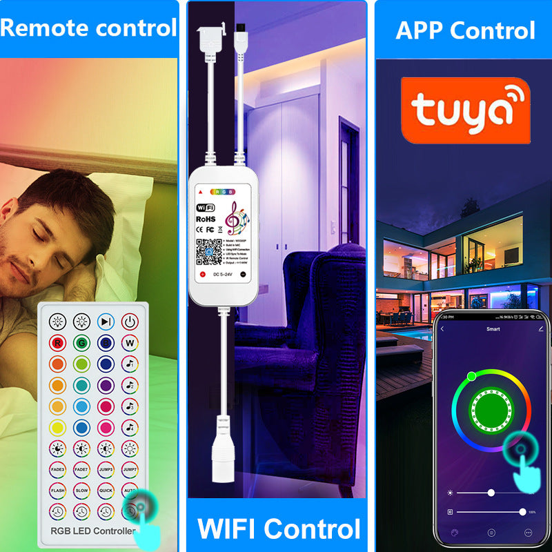 32.8FT (10Meters) with 300LEDs RGB Color Changing LED Strip Light WiFi APP Controlled Compatible with Alex Google Voice Controlled LED Strip Light Kit