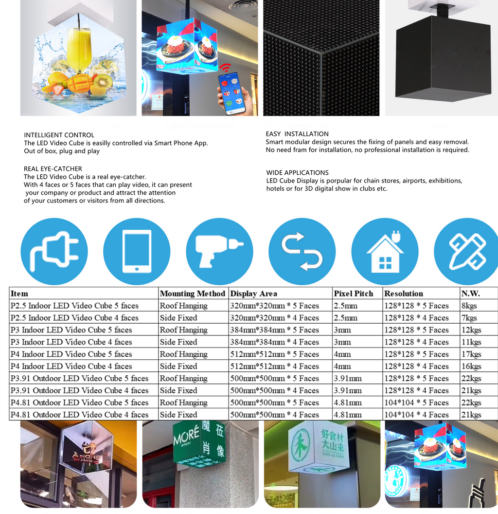 Led Cubic Customized Magic Cubic LED Display – Design Your Own LED Cube (Any Siz