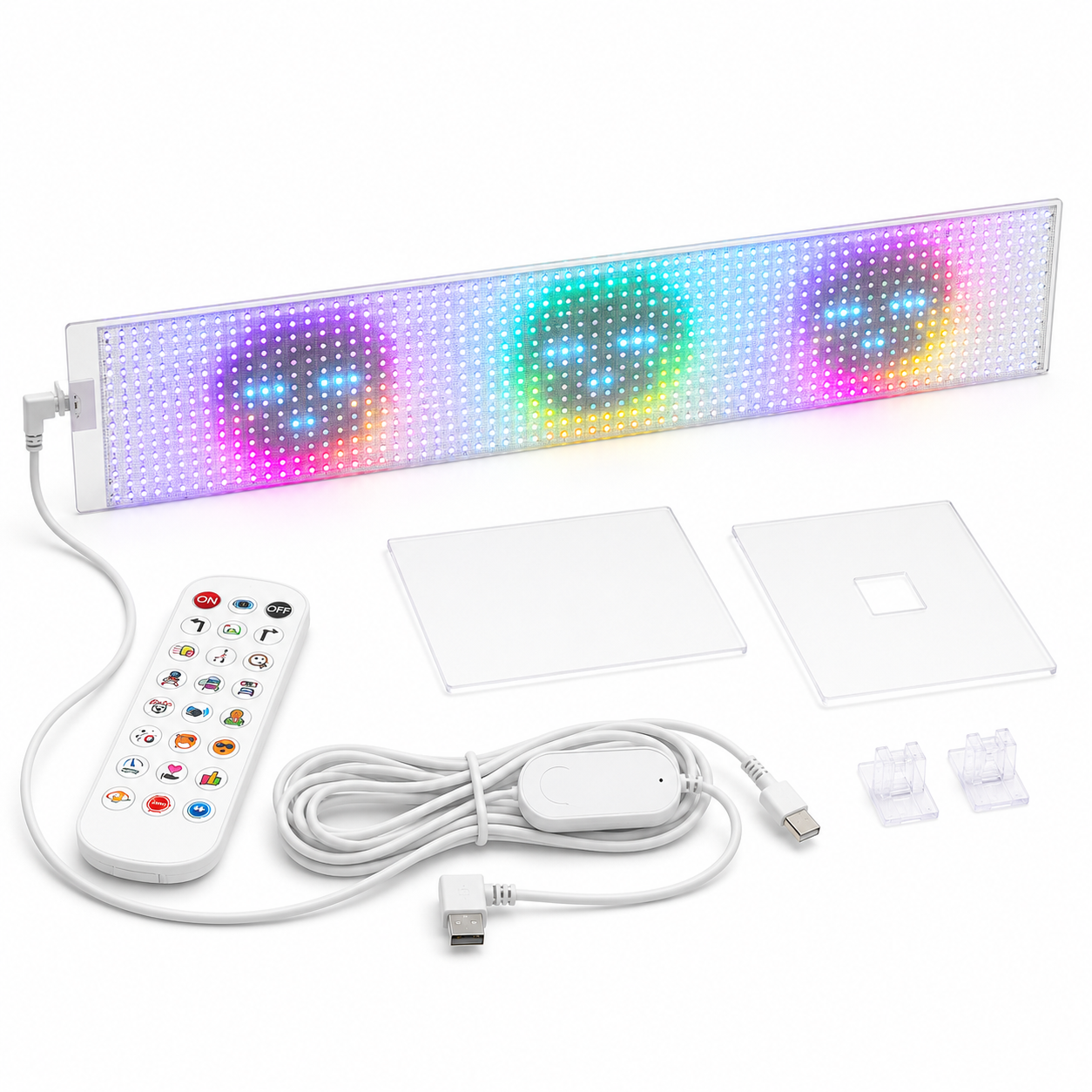 Transparent Flexible LED Matrix Panel – 96x16 RGB Pixel Smart Programmable LED Scrolling Sign LED Display for Car Rear Window & Store Glass
