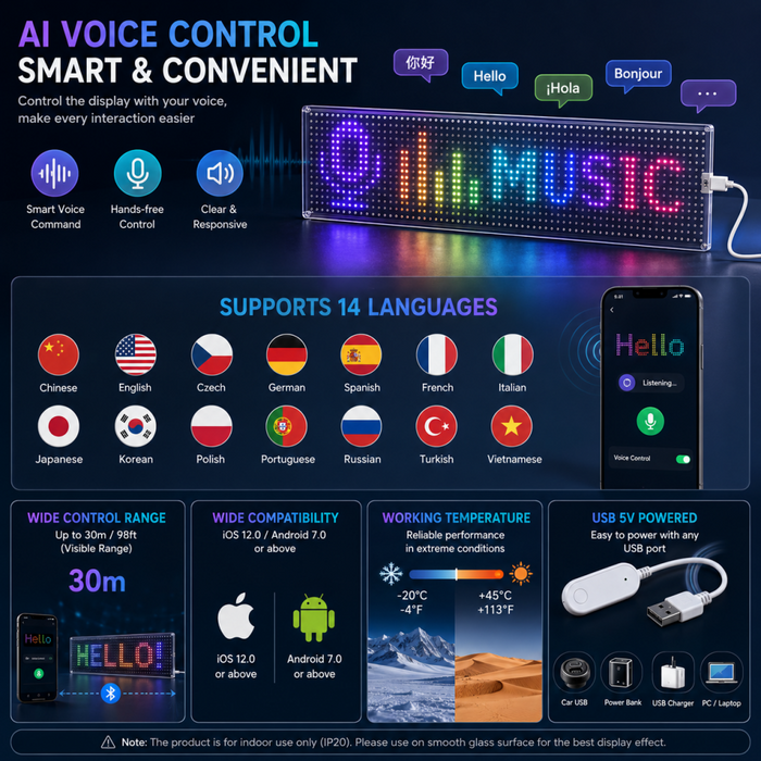 Flex Led Matrix Transparent Flexible LED Matrix Panel – 64x16 RGB Pixel Smart Programm