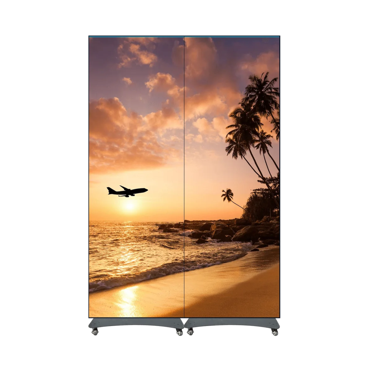 2PCS-PACK EPG Series P1.25 | P1.53 | P1.86 | P2.5 mm Indoor LED Poster Display w/ Flip Open Magnetic Frame and GOB Protective IP65 Front Surface in 640x1920mm Large Display Area