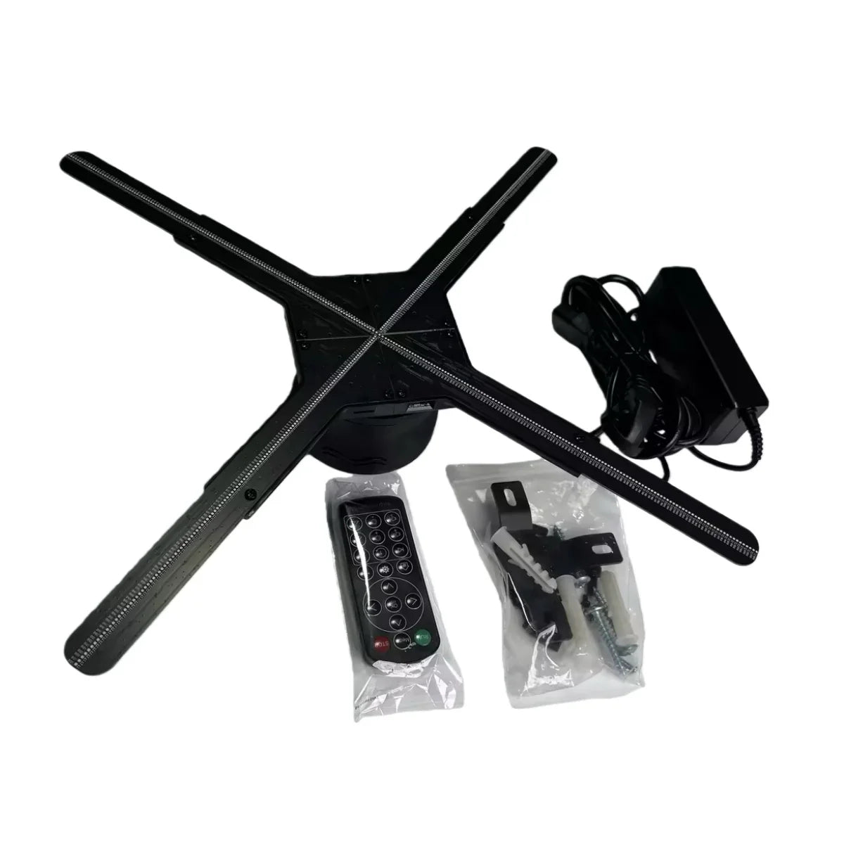 FL-CL Series 47cm to 100cm (18.5–39.4 inch) Medium Size | 3D Hologram Fan LED Display | Flat Fan Cloud Control (AS) | Hologram Display Fan | Fan Only / Fan with Tripod Floor Stand / Fan with Ceiling Mount | 4 Blades