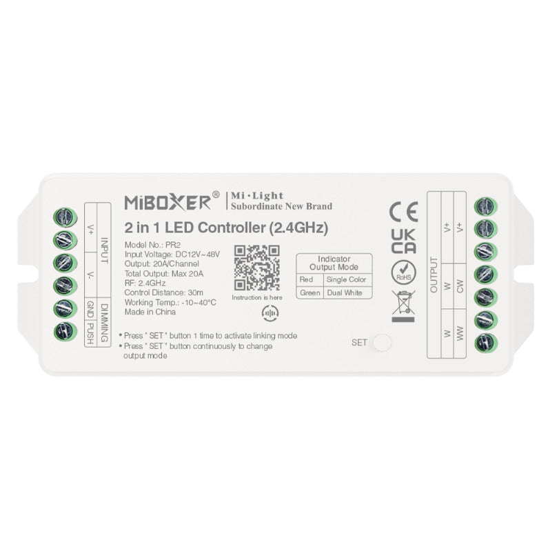 MiBoxer PR2 2 in 1 LED Controller (2.4GHz) Output Max 20A